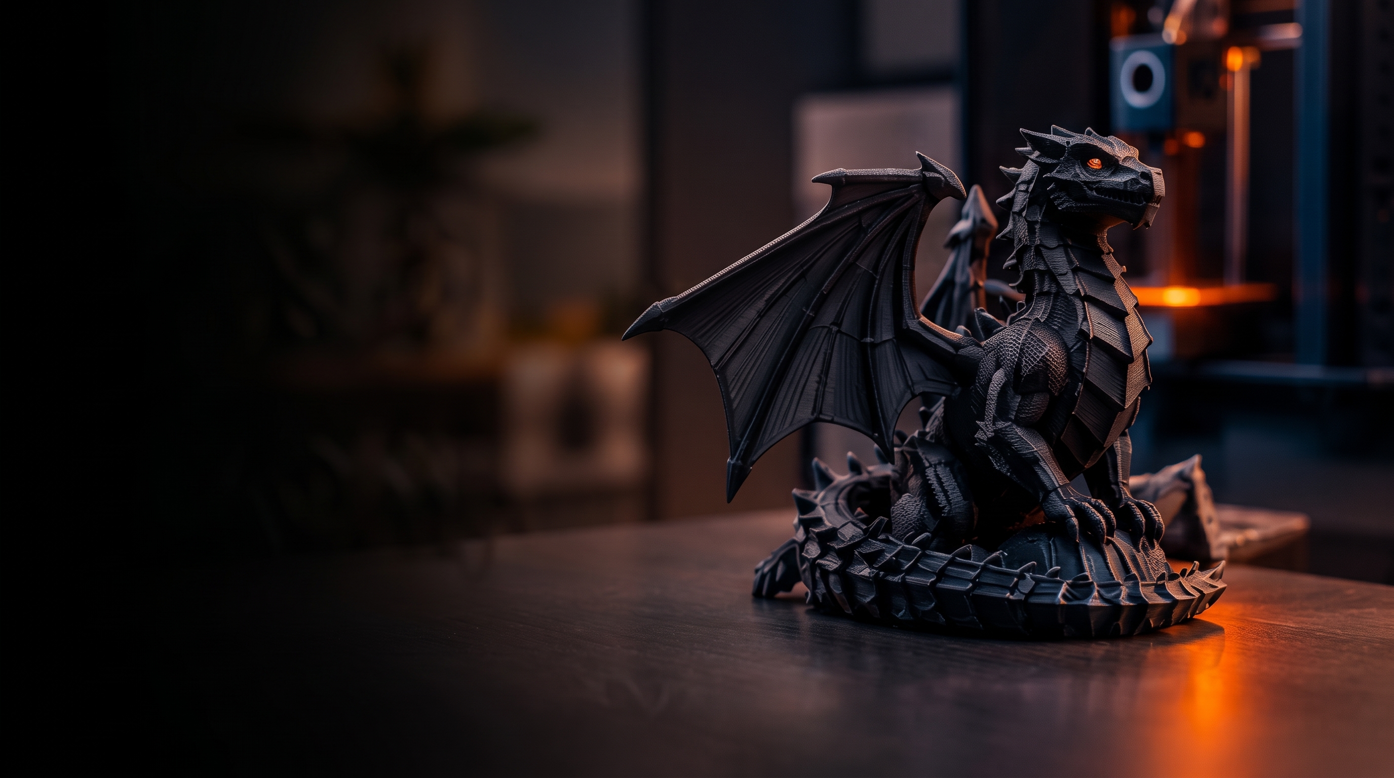 Dragão impresso em 3D no laboratório da EVOLV3D